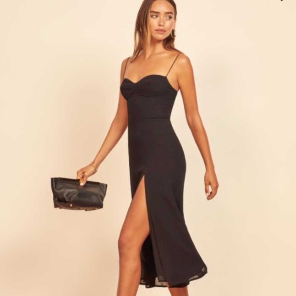 Reformation Juliette Dress in Black - Picture 2 of 9